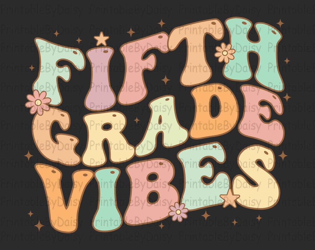 Fifth Grade Vibes Svg, Retro Back to School Svg, First Day of School ...