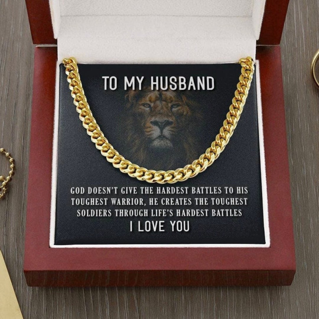 Chain Message Card Customized Inspirational Message Card With Luxury 14k Gold Cuban Link ...