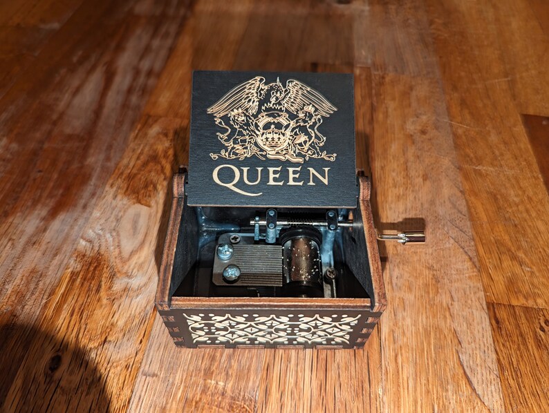 Handcrafted Wooden Music Box Queen Freddie Mercury Bohemian Rhapsody