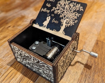 Handcrafted Music Box - Can't Help Falling In Love - Manual music box - Handmade Gift - Free p&p