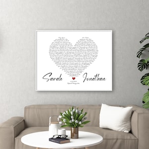 Custom Song Lyrics Wall Art, Wedding Song Lyric Art, Song Lyrics Print Song Lyrics Canvas, First Dance Anniversary Gift For Mom Wife Husband
