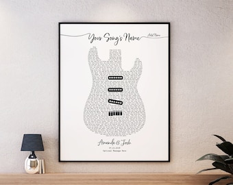 Custom Guitar Song Lyrics Art: Personalized Music Poster