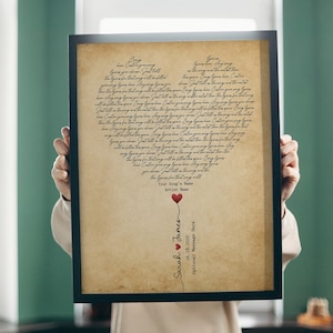 Wedding Song Lyric Art Anniversary Gift for Him Custom Song Lyrics Wall Art Anniversary Gift for Wife Personalized Gifts for Couple Dad Mom