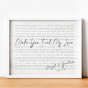 Custom Song Lyric Wall Art Personalized Wedding Song Gift 1st Anniversary Gift Newlywed Engagement Gift for Husband Wife Mother's Day Gifts