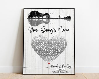 Custom Song Lyrics Wall Art, Anniversary Gift, First Dance Lyrics, Wedding Song Lyrics, Gift for Husband, Gift for Mom, Framed Song Lyrics