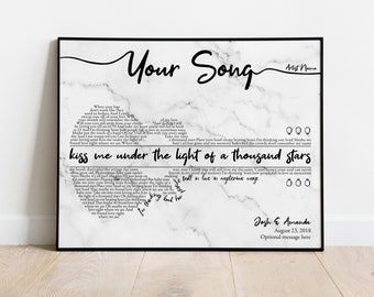 Guitar Art Gift For Dad, Custom Song Lyrics Wall Art, Marble Music Poster Canvas, Wedding Anniversary Gift Personalized Gift For Dad Husband