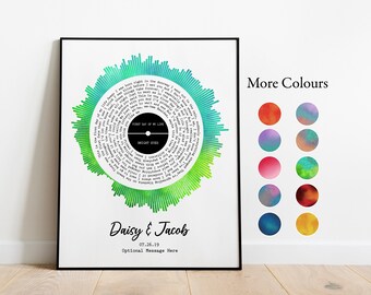Custom Soundwave Vinyl Record Lyrics Art: Personalized Song Poster Canvas