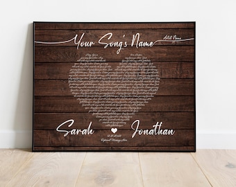 First Dance Lyrics Print Wedding Song Lyrics Wall Art Custom Song Lyric Art Paper Anniversary Gift Personalized Lyrics Gift For Wife Husband