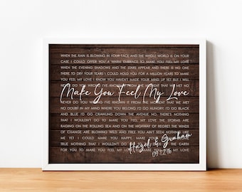 Hochzeit Song Lyric Kunst Jahrestag Geschenk für Mann Frau Benutzerdefinierte Songtexte Wandkunst Geschenk für Paar Muttertag Poster Leinwand