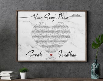 Song Poster, Song Lyrics Wall Art, Custom First Dance for Anniversary Gift, Personalized Wedding Song Gift Printable, Gifts for Mom Wife Dad