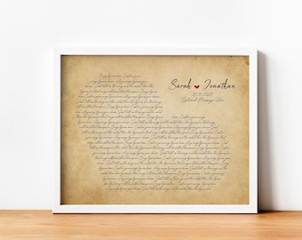 Custom Song Lyric Wall Art, Personalized Wedding Song Gift, First Dance Song Lyrics, Anniversary Gift Printable, Wife Husband Dad Mom Gifts