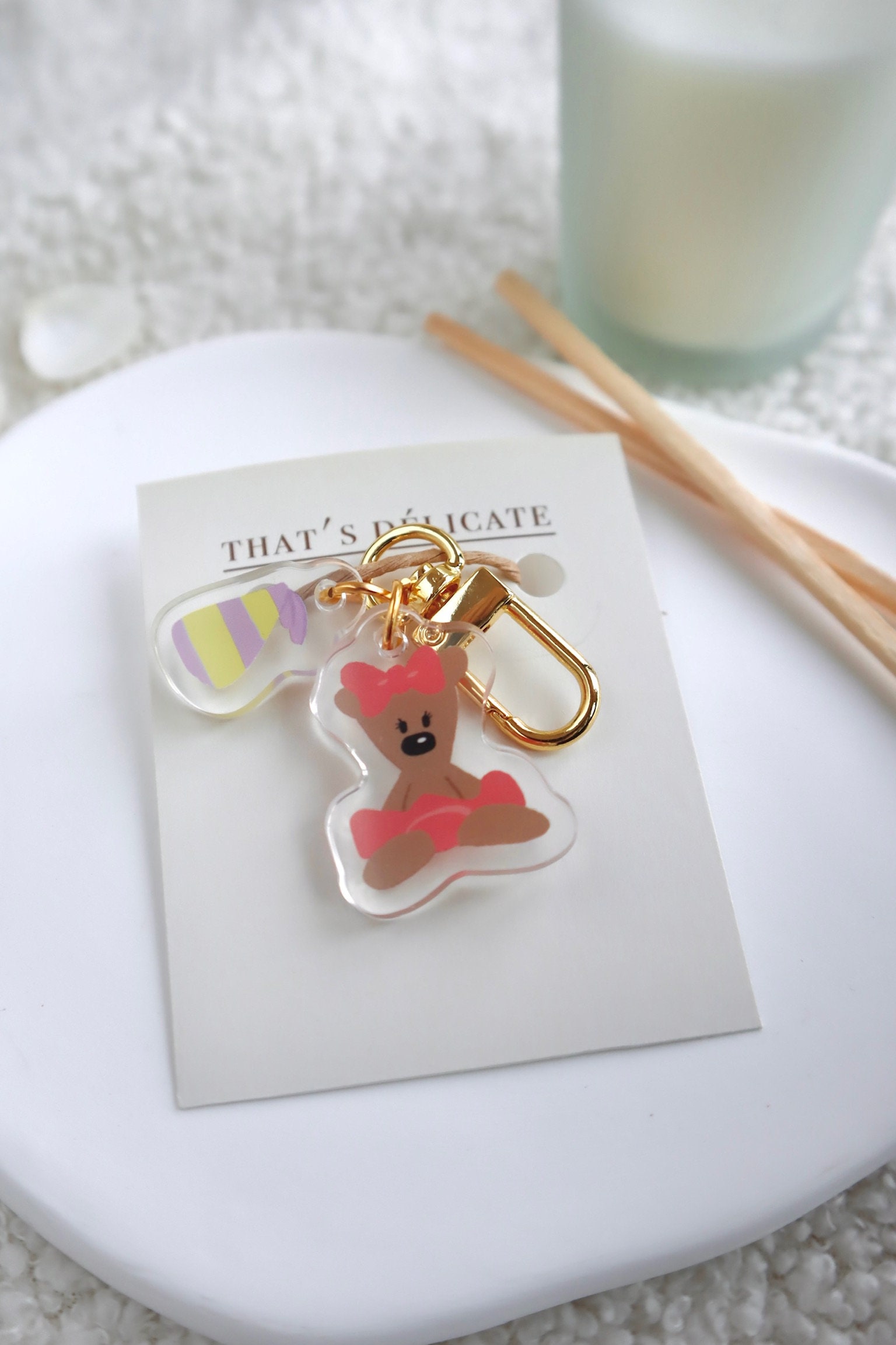 Mr. Bean Teddy Theme Keychain Couple Keychains Mr. Bean Etsy