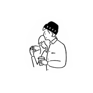 Personalised Couple Digital Portrait | Simple Illustration Print | Instragram Icon| Ready in 8 Hours | #TD