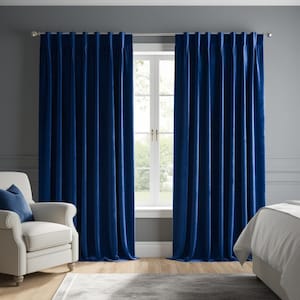 Navey Color Velvet Curtain, High Wight Velvet, Rod Pocket Custom Made, Hook and Ring for curtain track, Living Room, Bed Room and Others