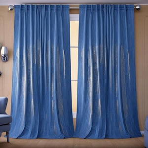 Wide Linen Curtains for Living Room, Bedroom, Custom Size Curtains, Linen Drape for living room, Rod Pocket, Grommet, Hook Ring