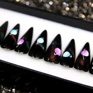 Uñas postizas de ataúd negro: Planet Nail Art, Gel X