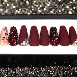 Chocolate Chip Press On Nails: lange kist matte gelnagelset