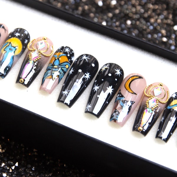 Glue on Fake Nails Etsy