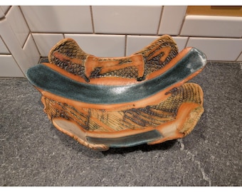 Christine Cox Ceramics Handmade Ceramic Art Bowl Textured Studio Pottery