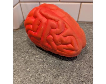 Vintage 1996 Novell BrainShare Stress Brain Promo Squeeze Toy – Red Foam 6"