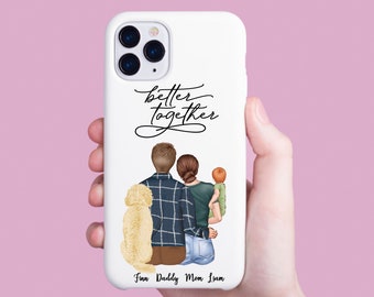 Family portrait Phone case, custom phone case, Personalized Phone case With Your Family And Pets, Personalised Mother's Day Gift