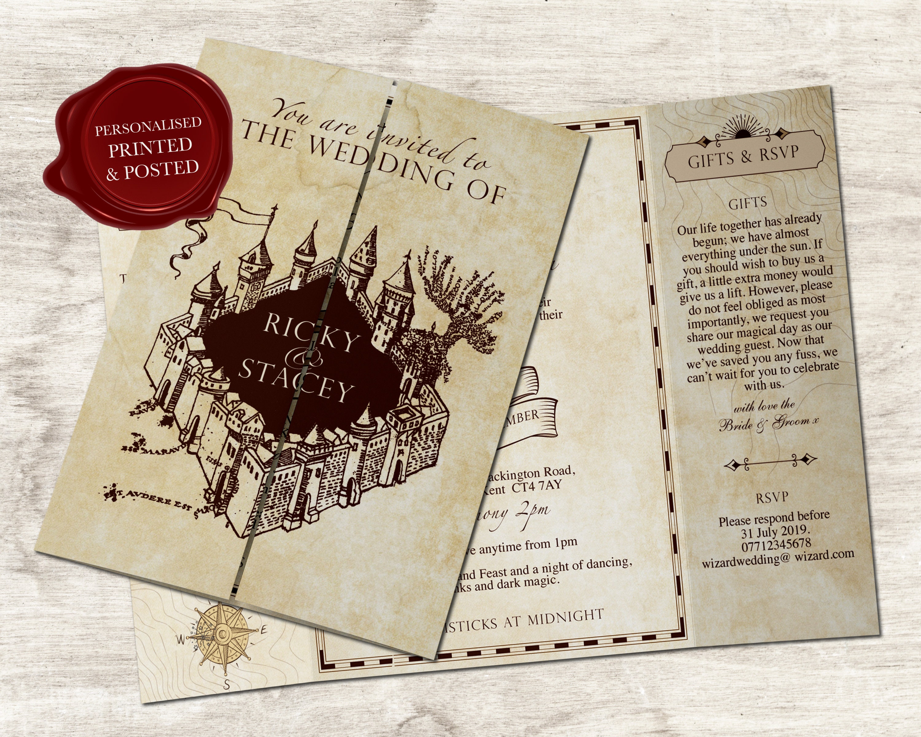 Harry Potter Marauder's Map Birthday Invitation  Harry potter birthday  invitations, Harry potter birthday cards, Harry potter invitations