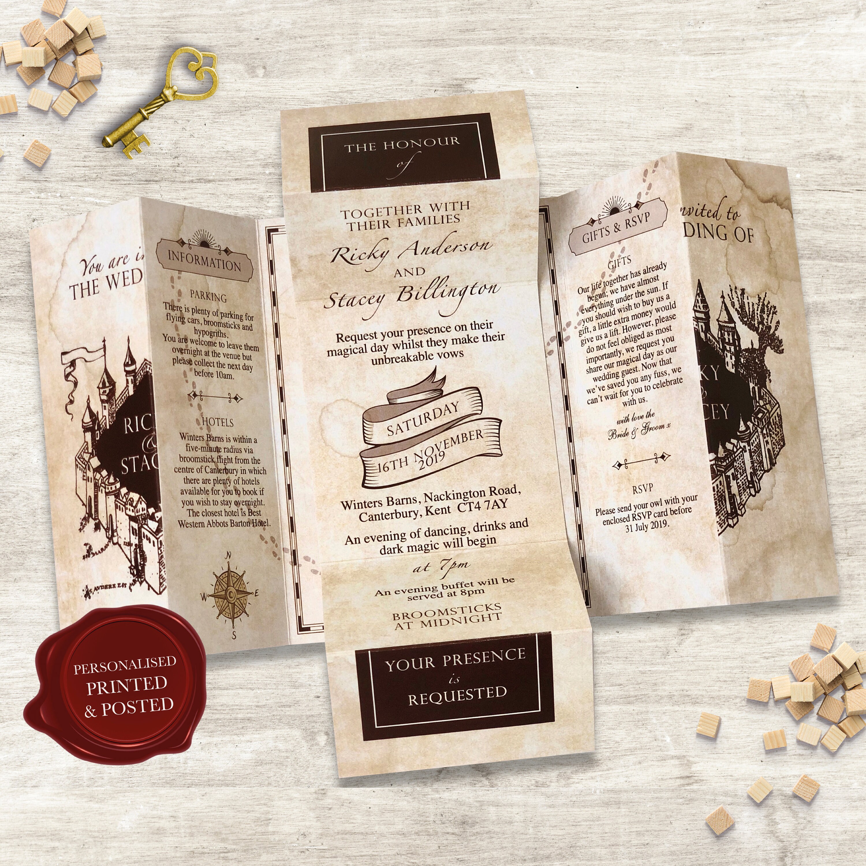 Harry Potter Marauder's Map Birthday Invitation  Harry potter birthday  invitations, Harry potter birthday cards, Harry potter invitations