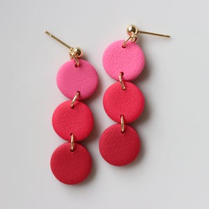 Mini circle polymer clay earrings.