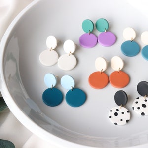 Mini earrings, handmade polymer clay earrings.