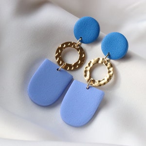 Handmade earrings, statement earrings, polymer clay earrings, stainless steel. image 6