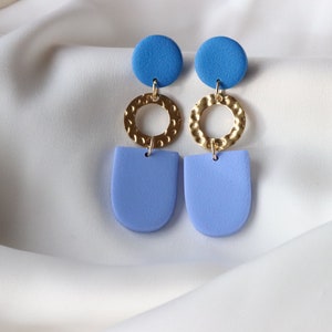 Handmade earrings, statement earrings, polymer clay earrings, stainless steel. image 1