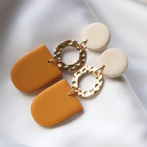 Polymer Clay Ohrringe, Edelstahl, Statement Ohrringe