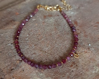 Tourmaline jewelry-Tourmaline pink-ombre bracelet-Pink Tourmaline bracelet-energy bracelet-October birthstone jewelry-pink crystal bracelet