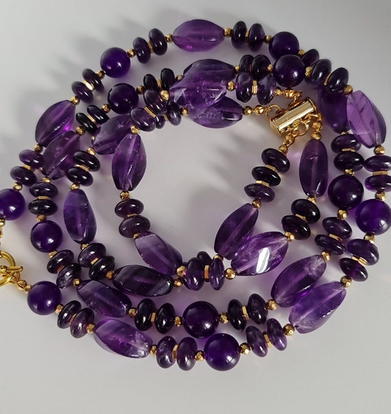 Handmade Amethyst Necklace and Bracelet Set: February Birthstone Jewelry