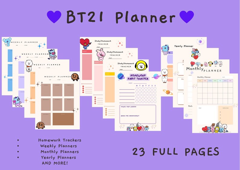 Buy BT21 Digital Planner BTS BT21 Line Friends Characters Online in ...