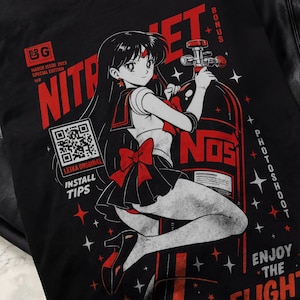 Sailor Mars NOS Nitro Jet T-Shirt | Sailor Moon JDM Anime Magazine Graphic Tee