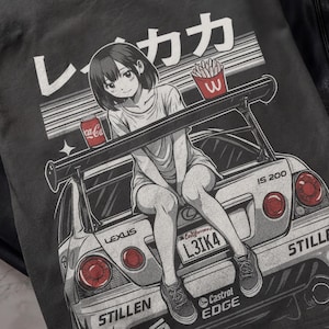 Lexus IS200 Anime Girl T-Shirt | JDM Breastfeeding HKS Street Racing Graphic Tee | 80s 90s Gaming JDM Tee Shirt Gift For Men and Woman Kids