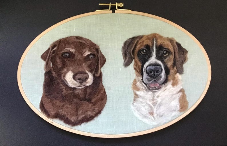Custom dog portrait needle felted from photo. Personalized gift for pet lovers, pet loss, commission pet art, realistic pet memorial gift image 12