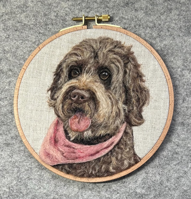 Custom dog portrait needle felted from photo. Personalized gift for pet lovers, pet loss, commission pet art, realistic pet memorial gift image 20