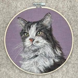 Custom cat portrait needle felted  from photo. Unique personalized gift for pet lovers. Pet loss gift, Memorial cat portrait, commission art