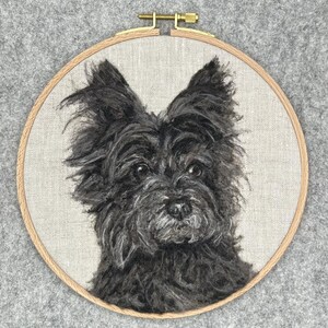 Custom dog portrait needle felted from photo. Personalized gift for pet lovers, pet loss, commission pet art, realistic pet memorial gift image 11