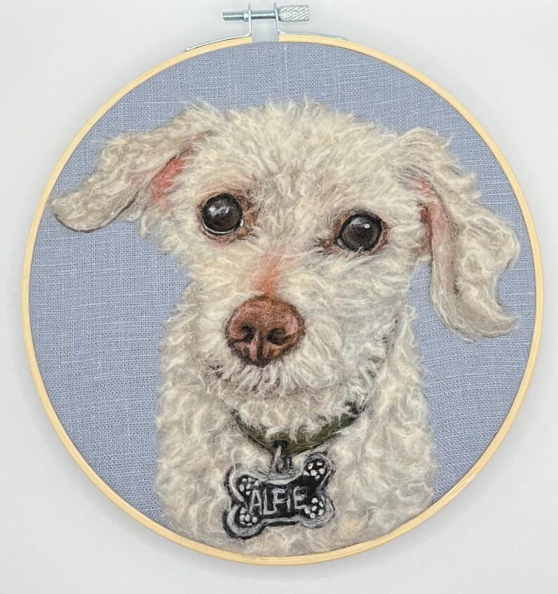 Custom dog portrait needle felted from photo. Personalized gift for pet lovers, pet loss, commission pet art, realistic pet memorial gift image 18