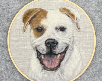 Custom dog portrait needle felted from photo. Personalized gift for pet lovers, pet loss, commission pet art, realistic pet memorial gift