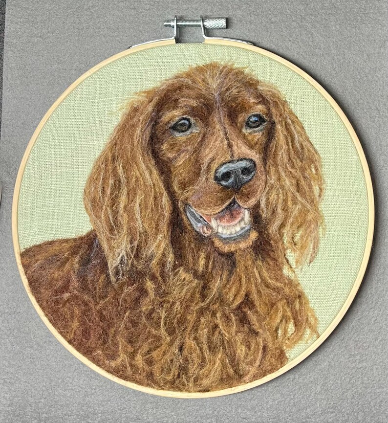 Custom dog portrait needle felted from photo. Personalized gift for pet lovers, pet loss, commission pet art, realistic pet memorial gift image 14