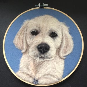 Custom dog portrait needle felted from photo. Personalized gift for pet lovers, pet loss, commission pet art, realistic pet memorial gift image 16