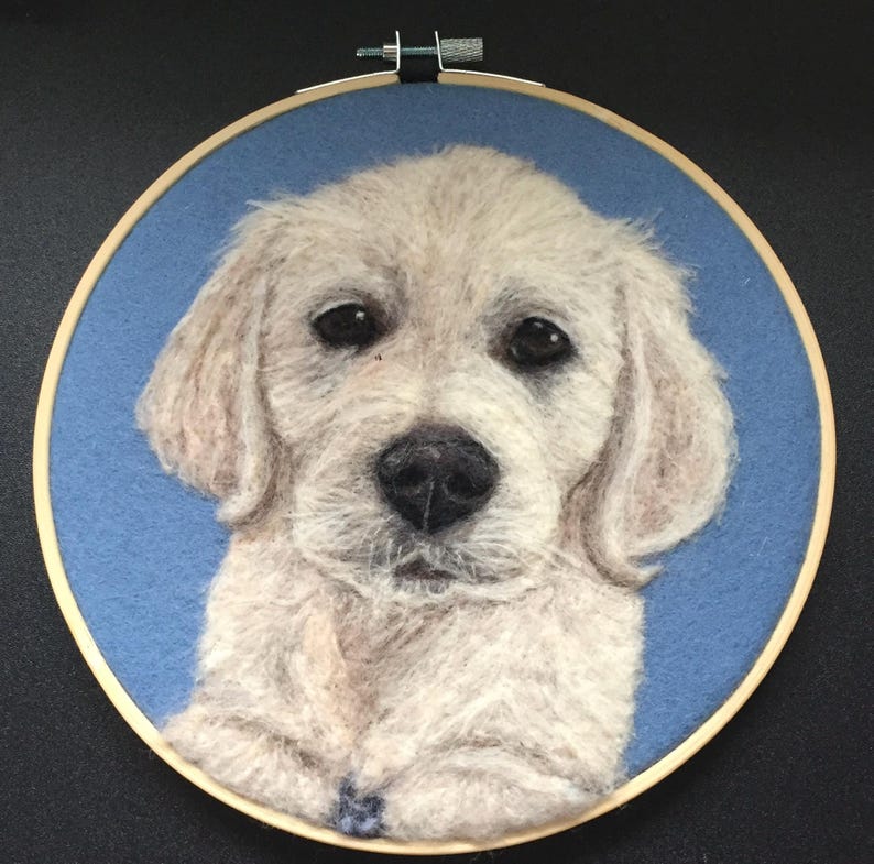 Custom dog portrait needle felted from photo. Personalized gift for pet lovers, pet loss, commission pet art, realistic pet memorial gift image 16