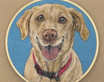 Custom dog portrait needle felted from photo. Personalized gift for pet lovers, pet loss gift, memorial pet portrait, sentimental pet gift