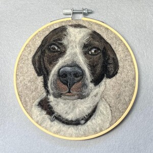 Custom dog portrait needle felted from photo. Personalized gift for pet lovers, pet loss, commission pet art, realistic pet memorial gift image 13
