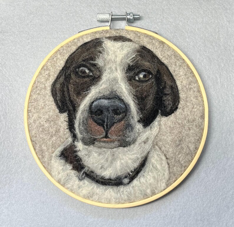 Custom dog portrait needle felted from photo. Personalized gift for pet lovers, pet loss, commission pet art, realistic pet memorial gift image 13