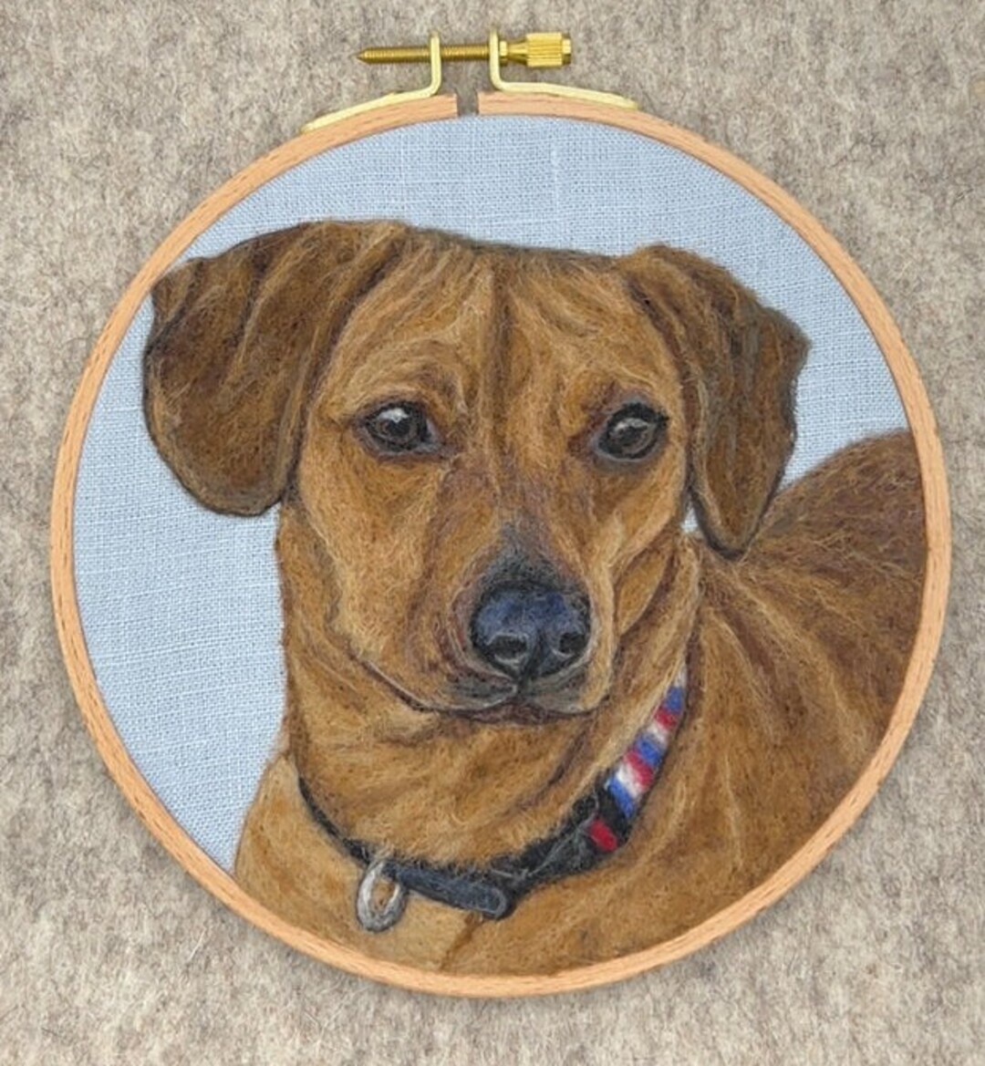 Custom Needle Felted Dog Portrait From Photo. Custom Gift for Pet Lovers. Pet Loss Gift